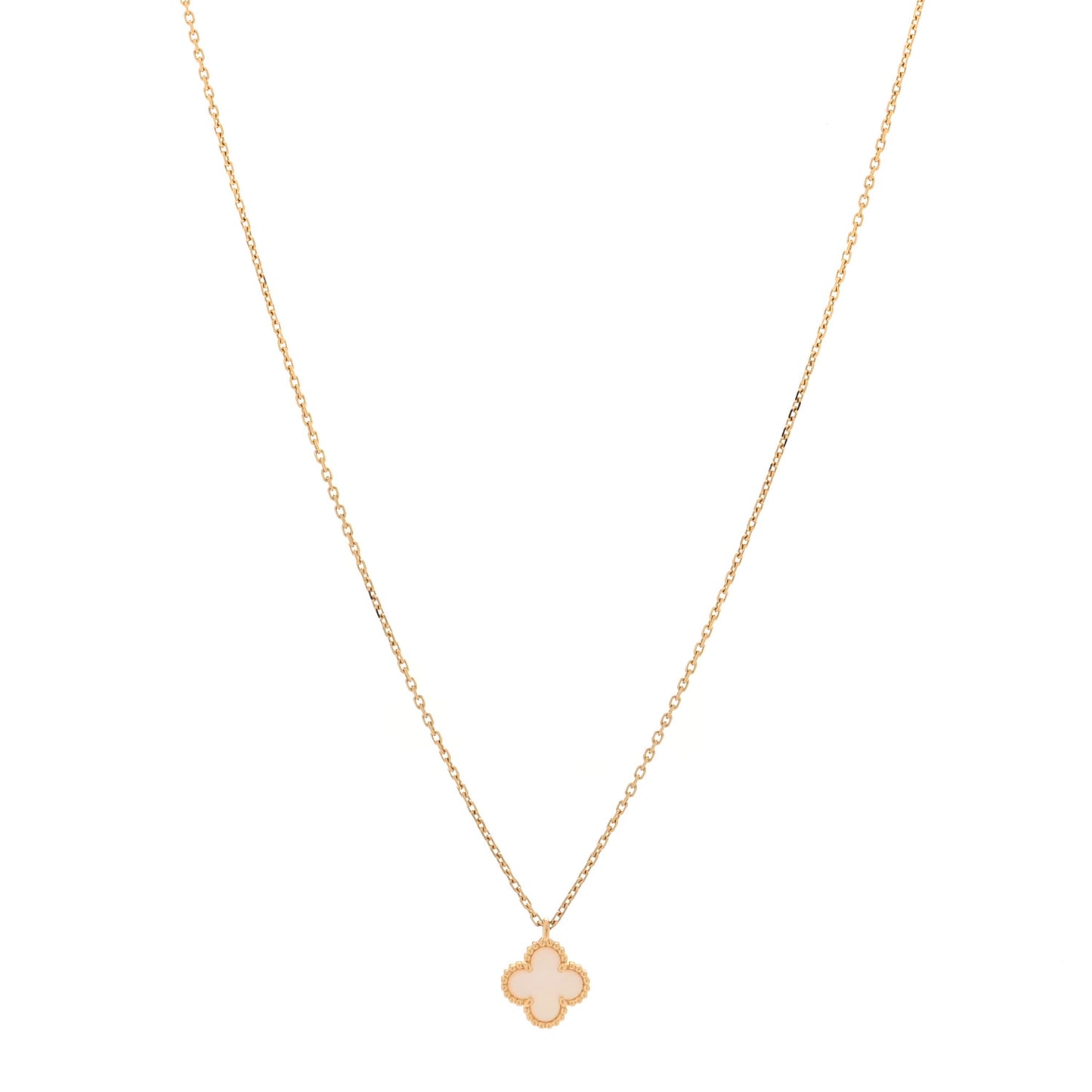 18K Yellow Gold Mother of Pearl Sweet Alhambra Pendant Necklace