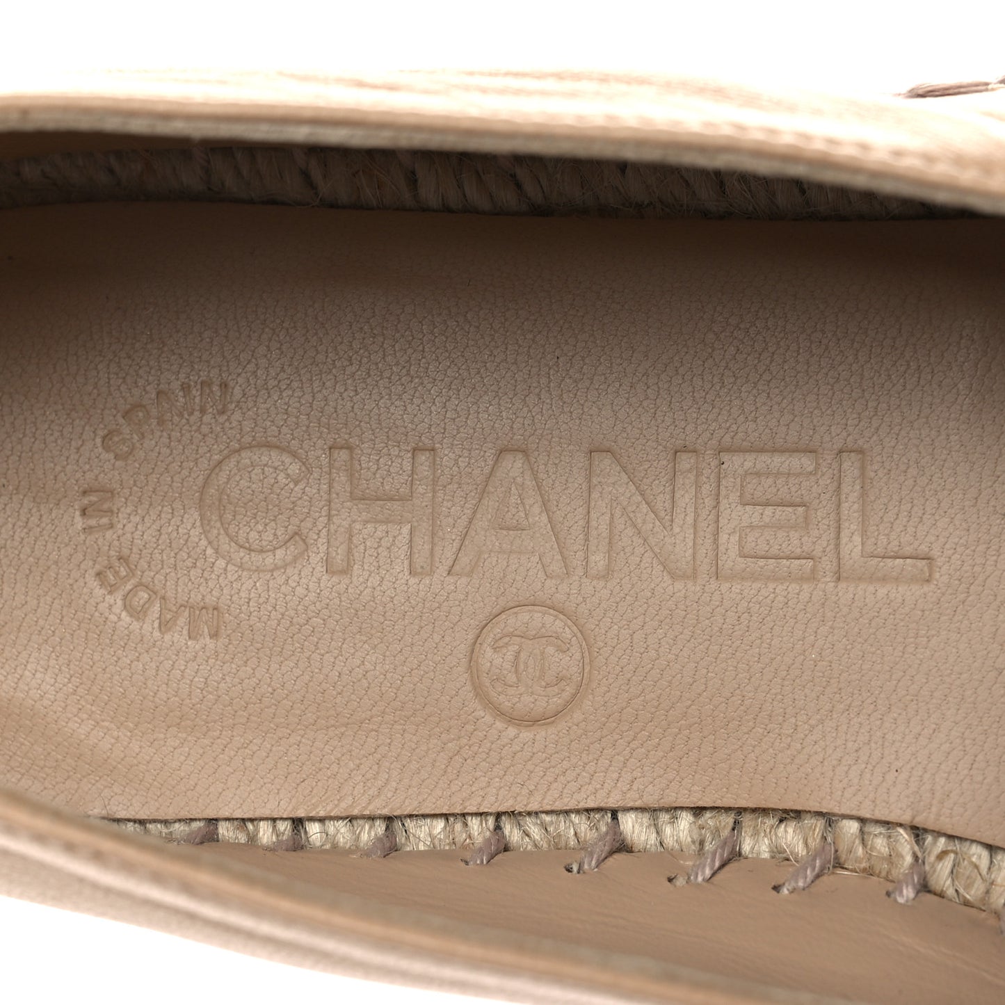 Lambskin CC Espadrilles 36 Beige Black
