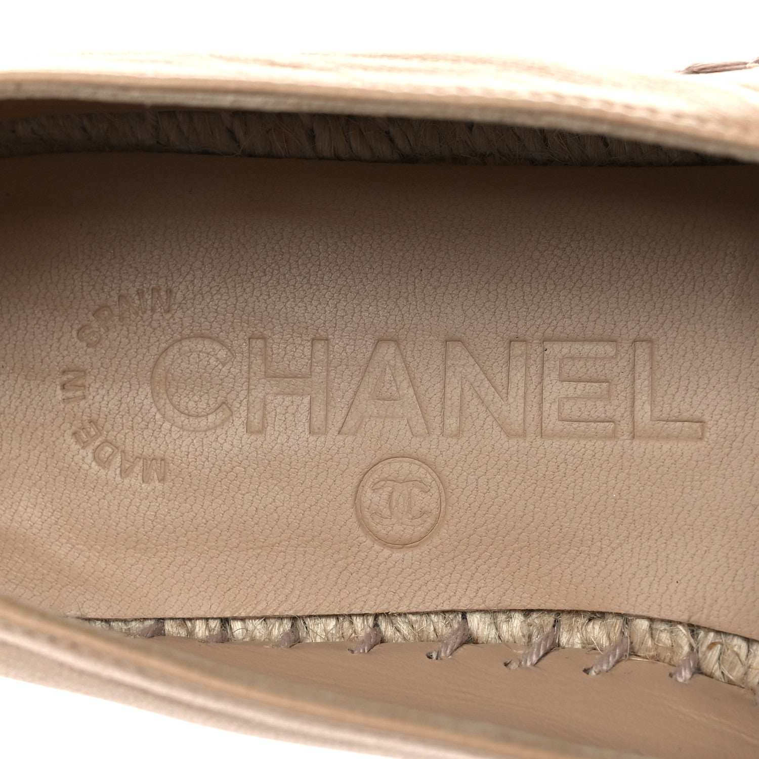Chanel Lambskin CC Espadrilles 36 Beige Black 9 of 11
