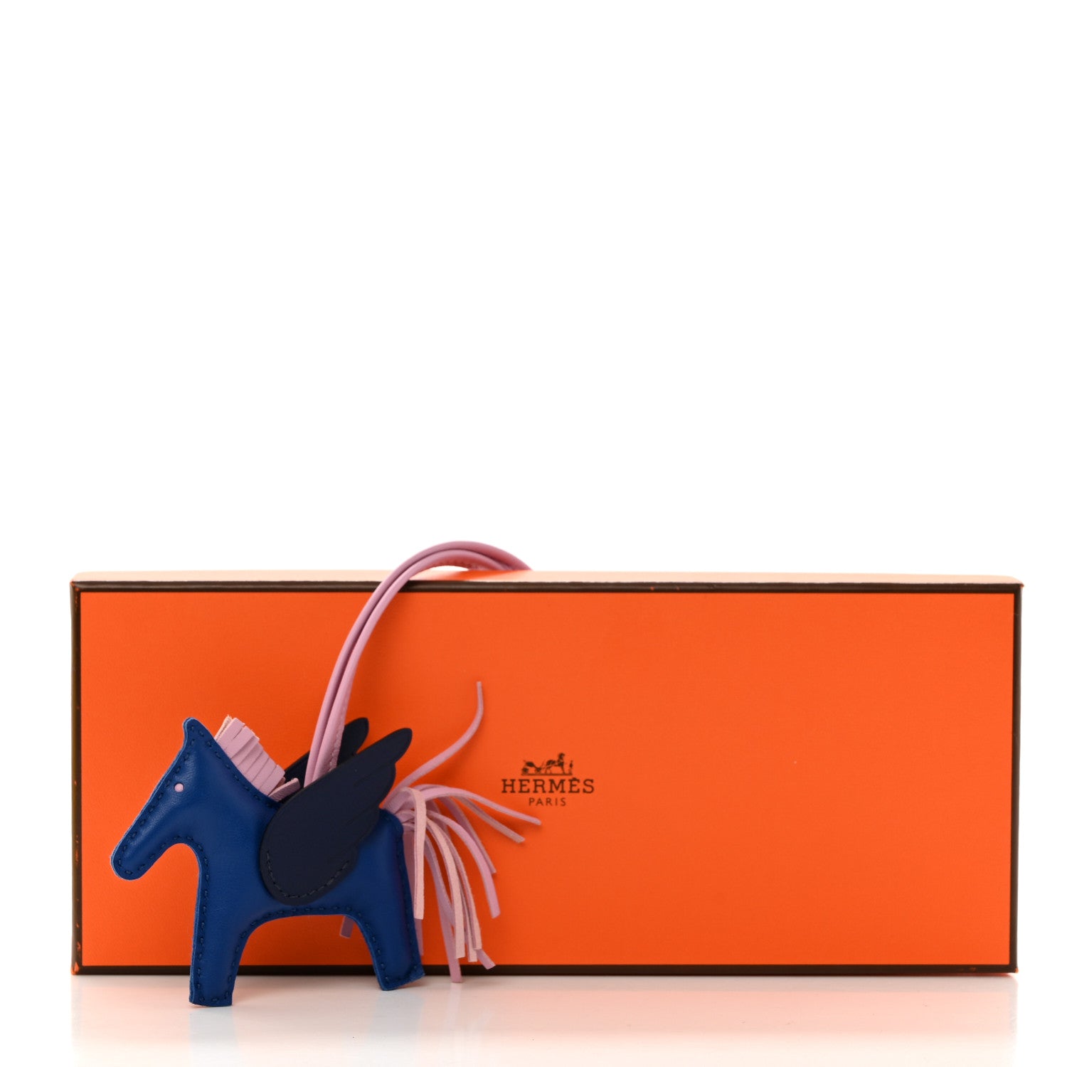 Hermes Milo Lambskin Grigri Rodeo Pegase Horse Bag Charm PM Bleu France Mauve Sylvestre Bleu Saphir 5 of 5