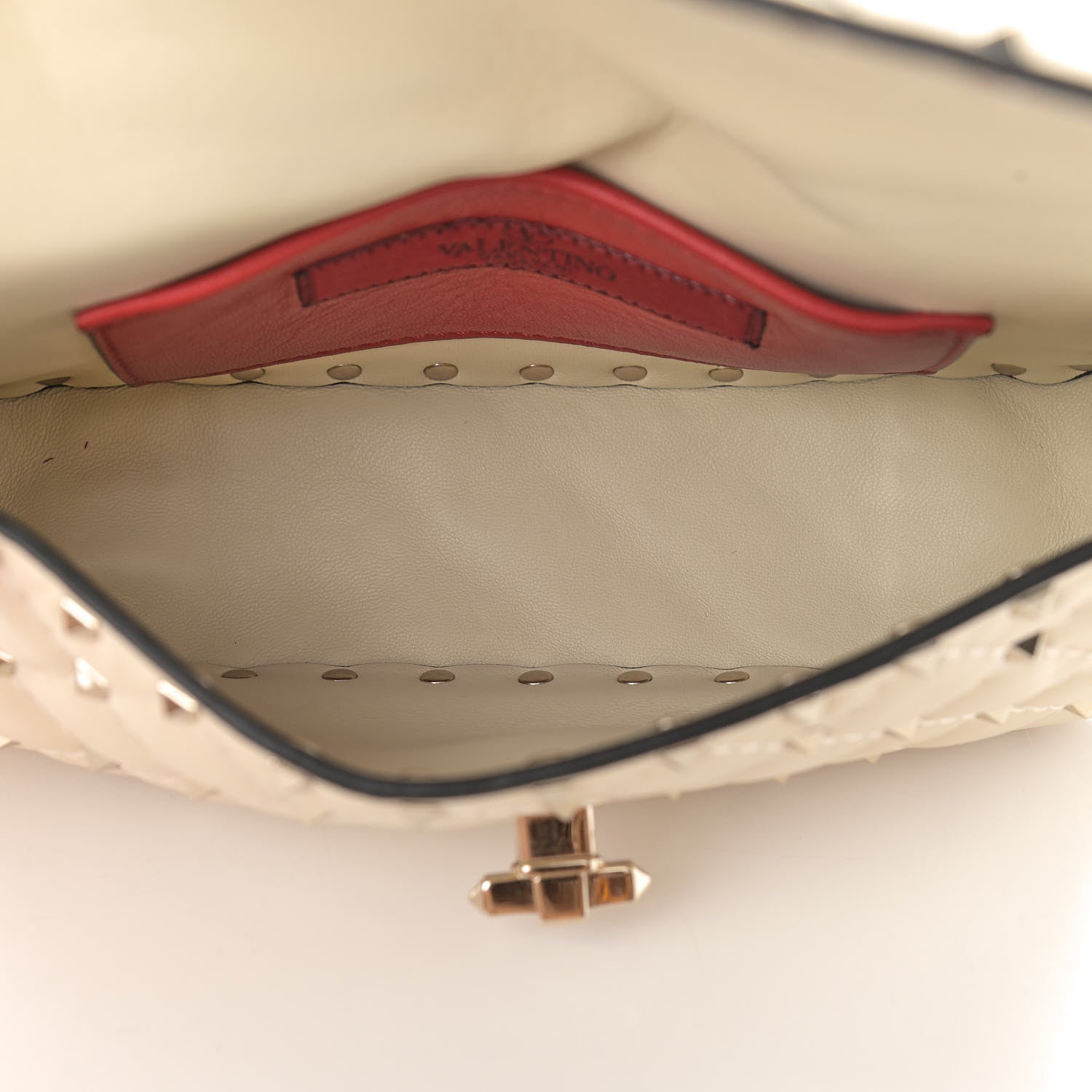Valentino Garavani Nappa Small Rockstud Spike Shoulder Bag Light Ivory 5 of 10