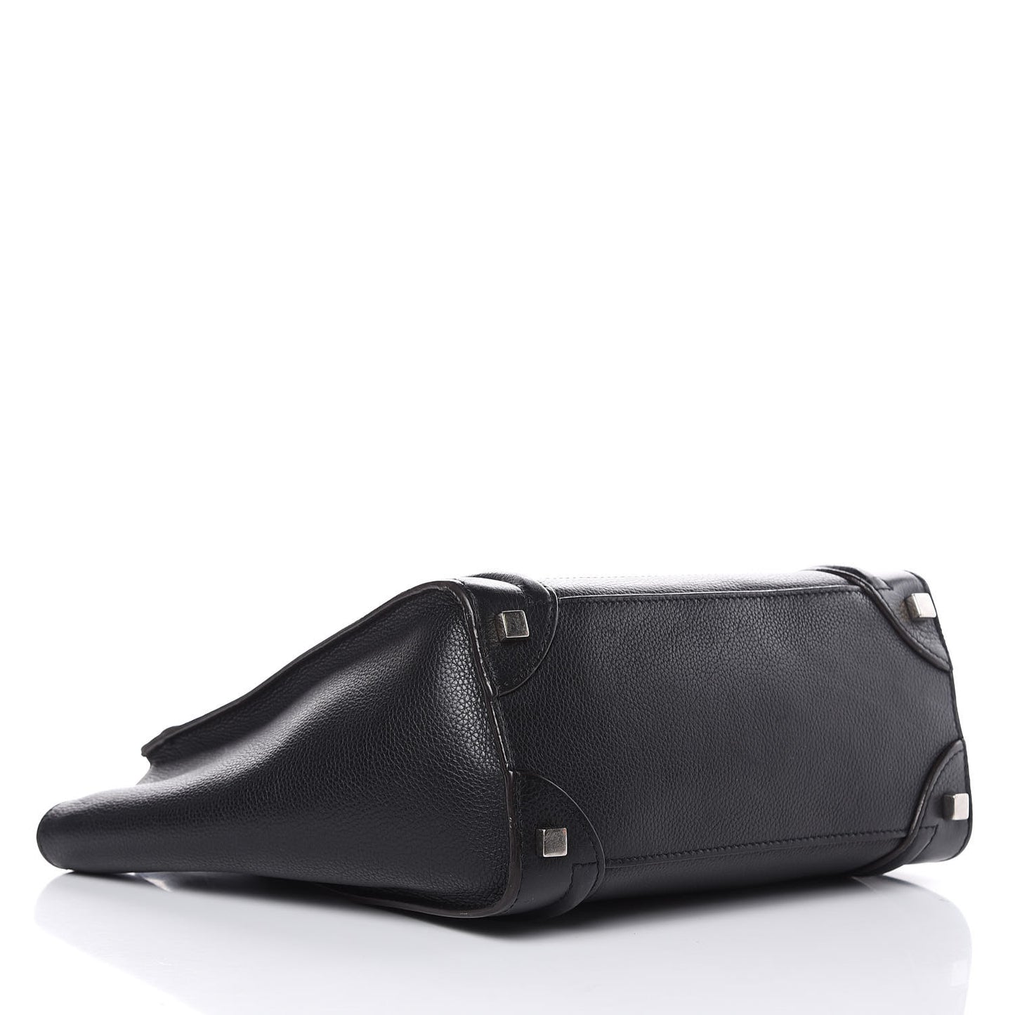 Drummed Calfskin Micro Luggage Black