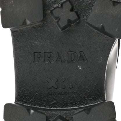 Prada Spazzolato Rois Metal Triangle Logo Monolith 55mm Loafers 39 Black 7 of 13