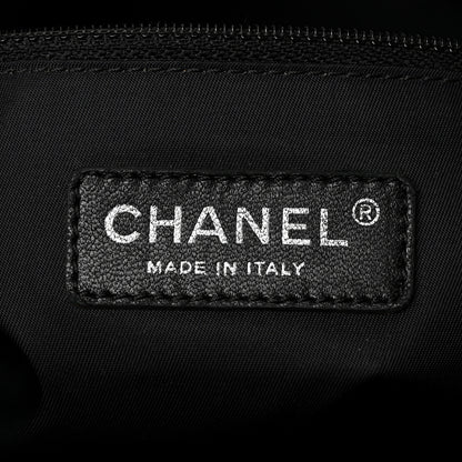 Chanel Coated Canvas Quilted Large Paris Biarritz Tote Black 6 of 14