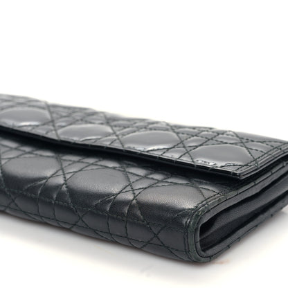 Christian Dior Patent Lambskin Cannage Lady Dior Rendezvous Wallet On Chain Black 9 of 9