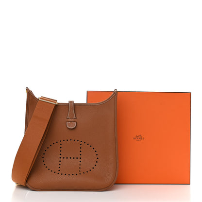 Hermes Taurillon Clemence Evelyne III PM Gold 11 of 11