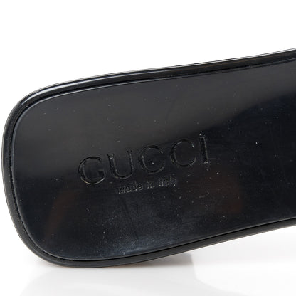 Gucci Rubber Gucci Logo Womens Platform 20/60mm Slide Sandals 38 Black 7 of 9