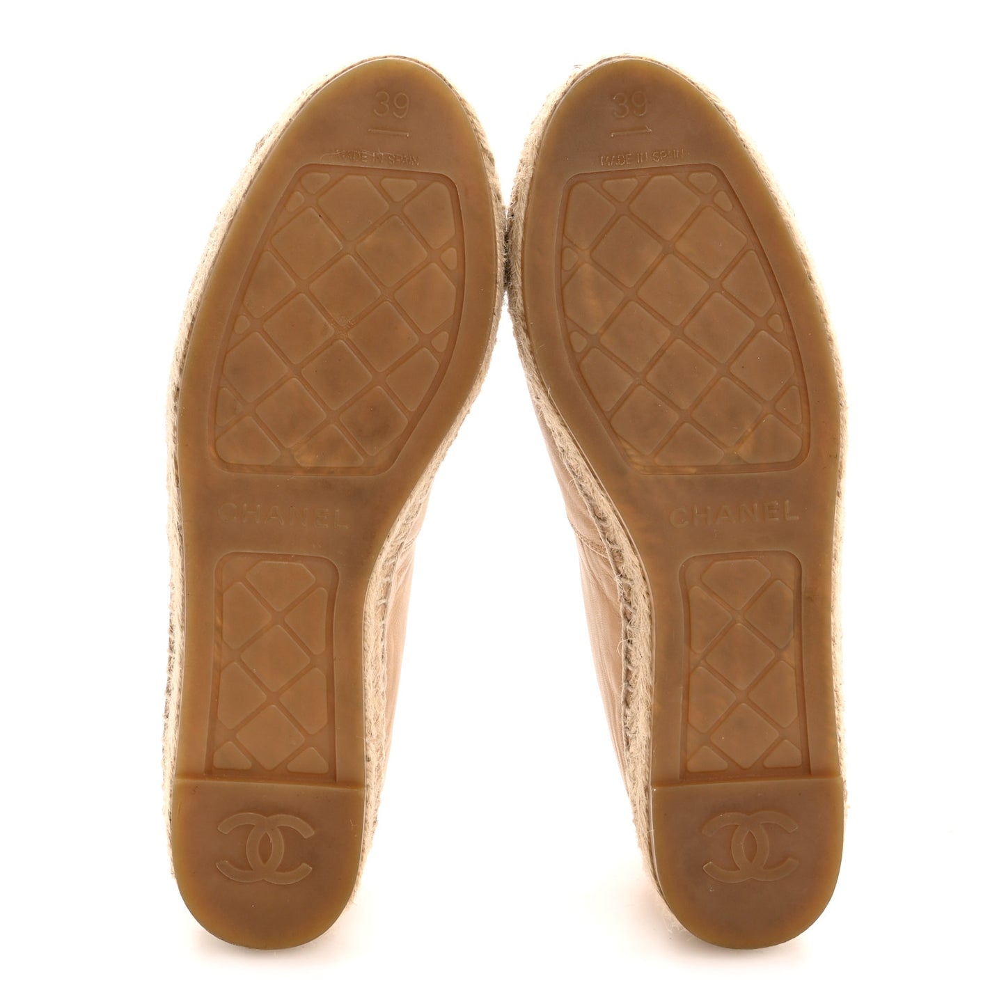 Lambskin CC Espadrilles 39 Beige Black