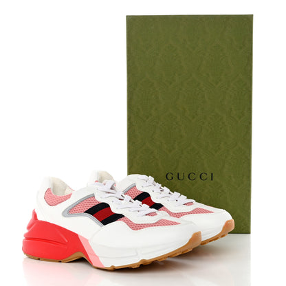 Gucci Lavaredo Eco Fabric Mesh Web Womens Rhyton Reflective Sneakers 38 Great White Water Rose Silver 8 of 8