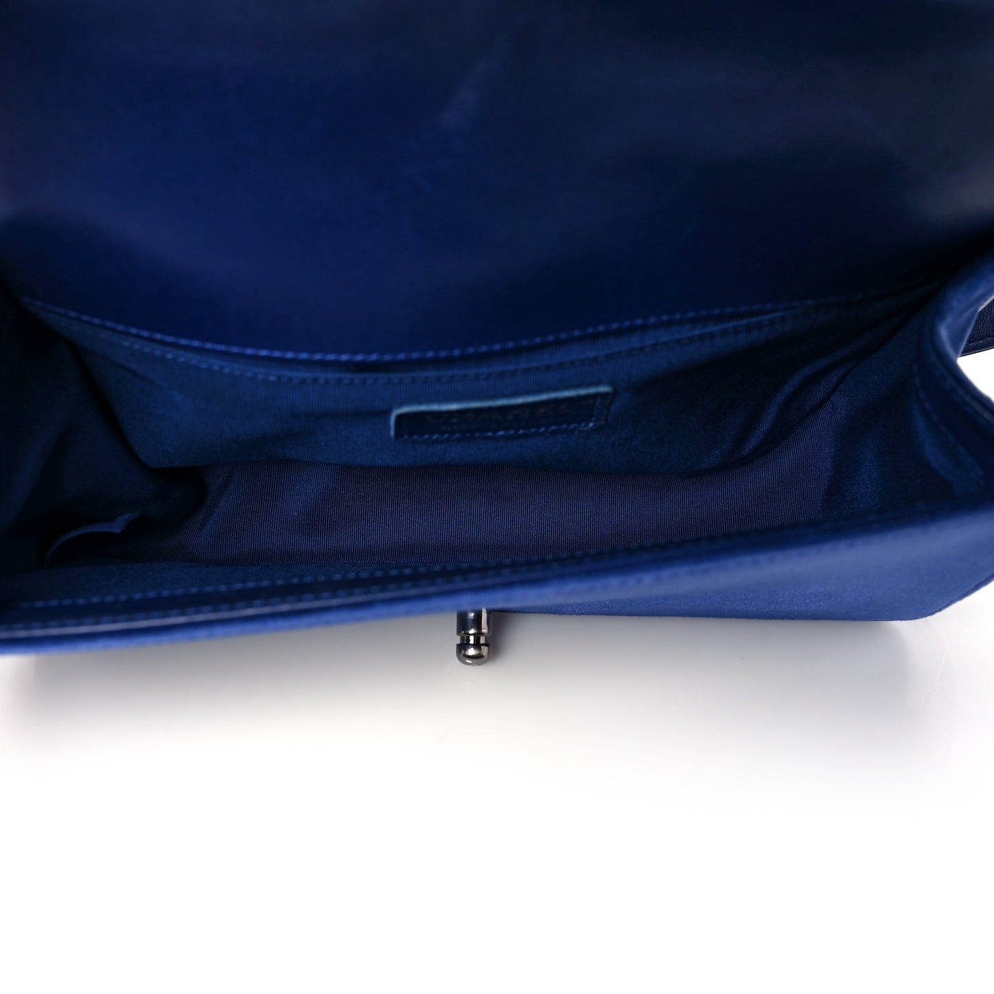 Velvet Quilted Medium Boy Flap Blue