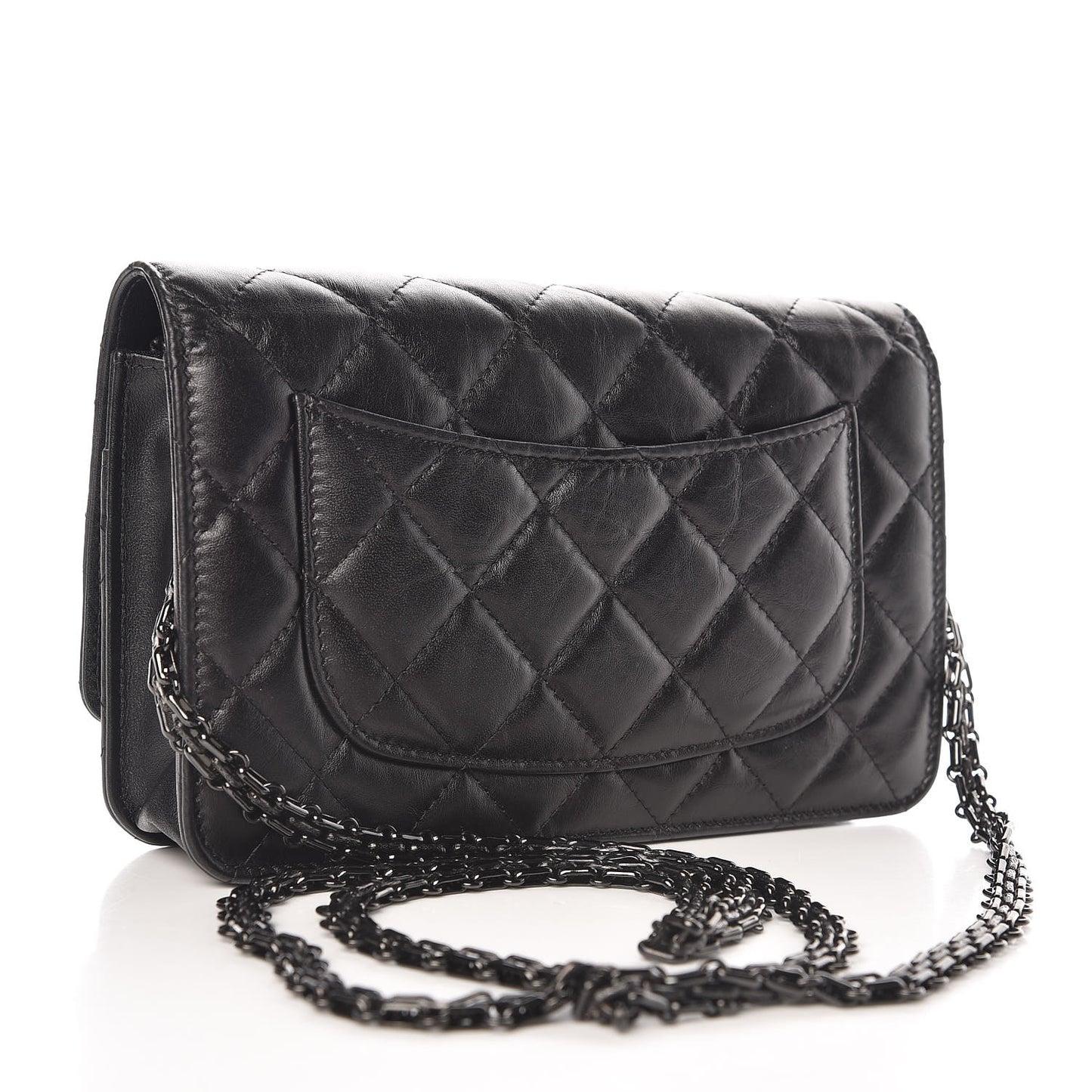 Aged Calfskin Quilted Reissue Wallet On Chain WOC So Black