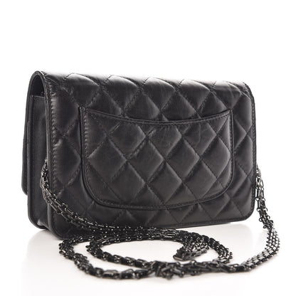 Chanel Aged Calfskin Quilted Reissue Wallet On Chain WOC So Black 3 of 10
