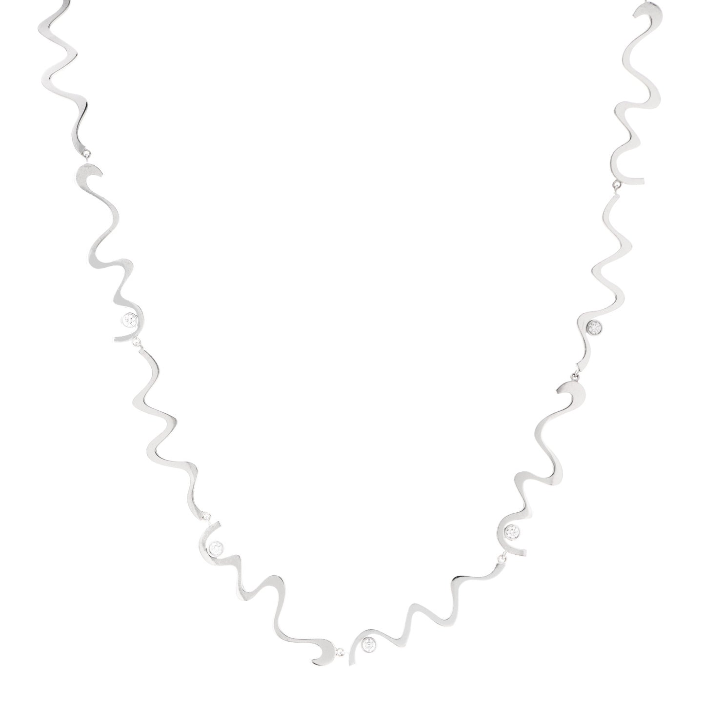 18K White Gold Diamond Frank Gehry Equus Necklace