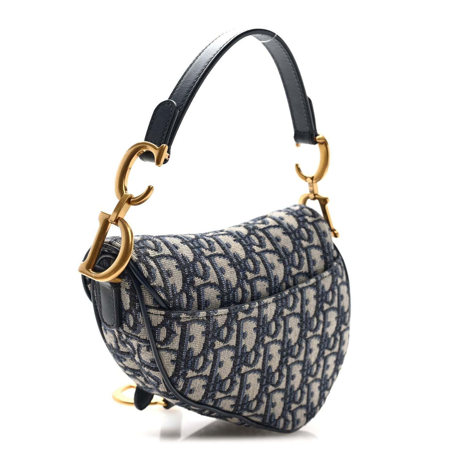 Christian Dior Oblique Mini Saddle Bag Blue 3 of 10