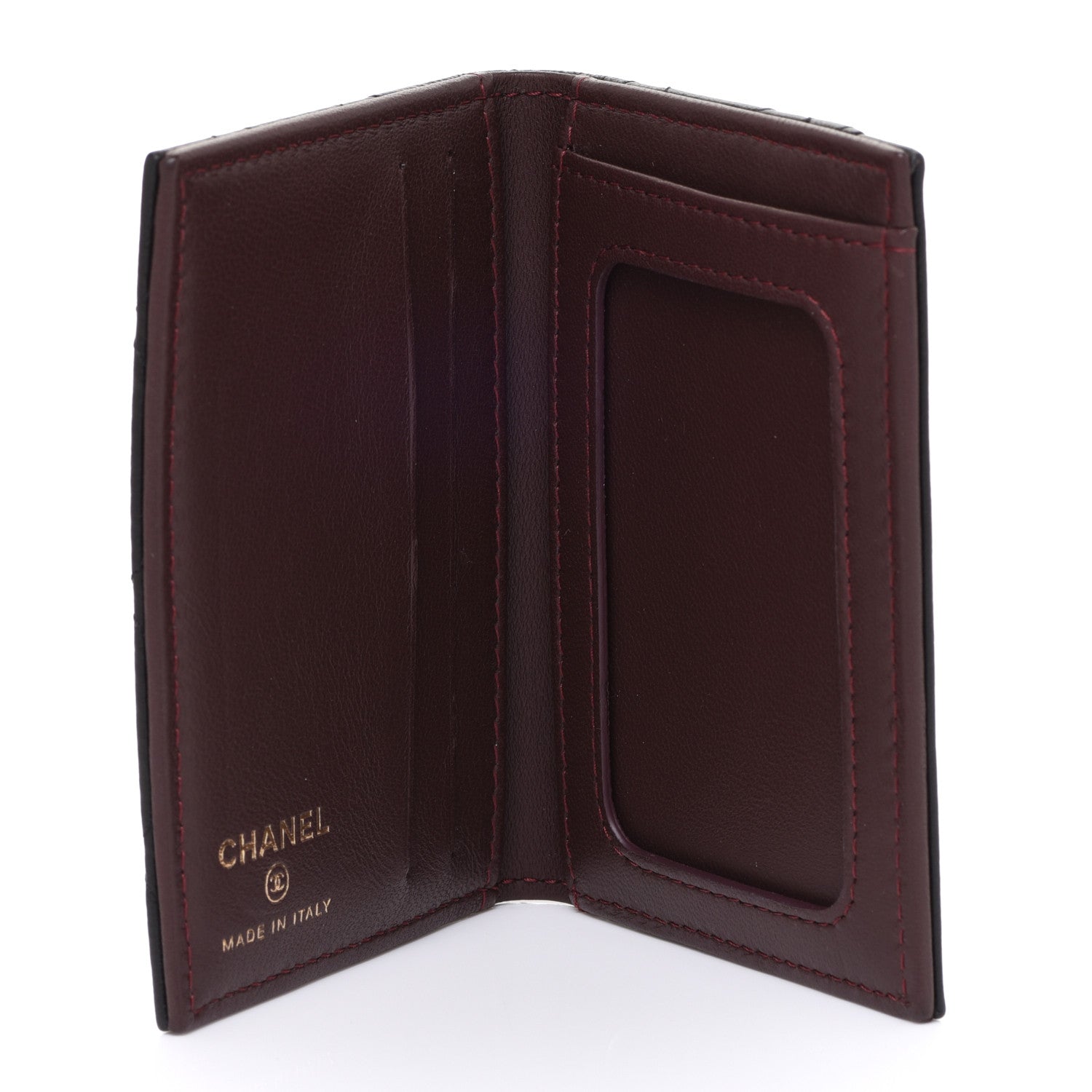 Chanel Lambskin Quilted Card Holder Wallet Black 5 of 8