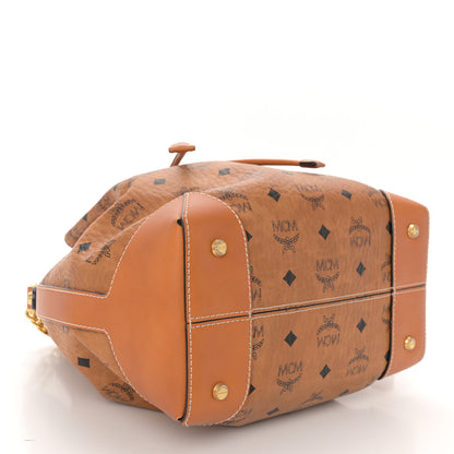 MCM Visetos Small Soft Berlin Drawstring Bucket Bag Cognac 4 of 10