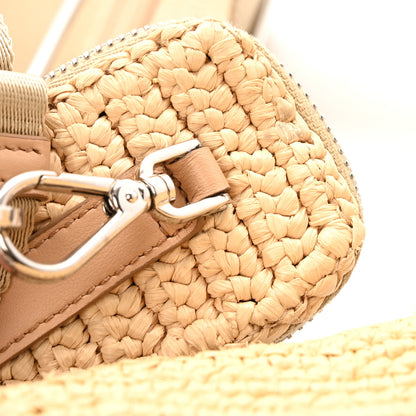 Prada Yarn Raffia Effect Crochet Triangle Shoulder Bag Naturale 14 of 16