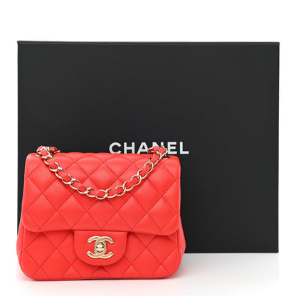 Chanel Lambskin Quilted Mini Square Flap Red 10 of 10