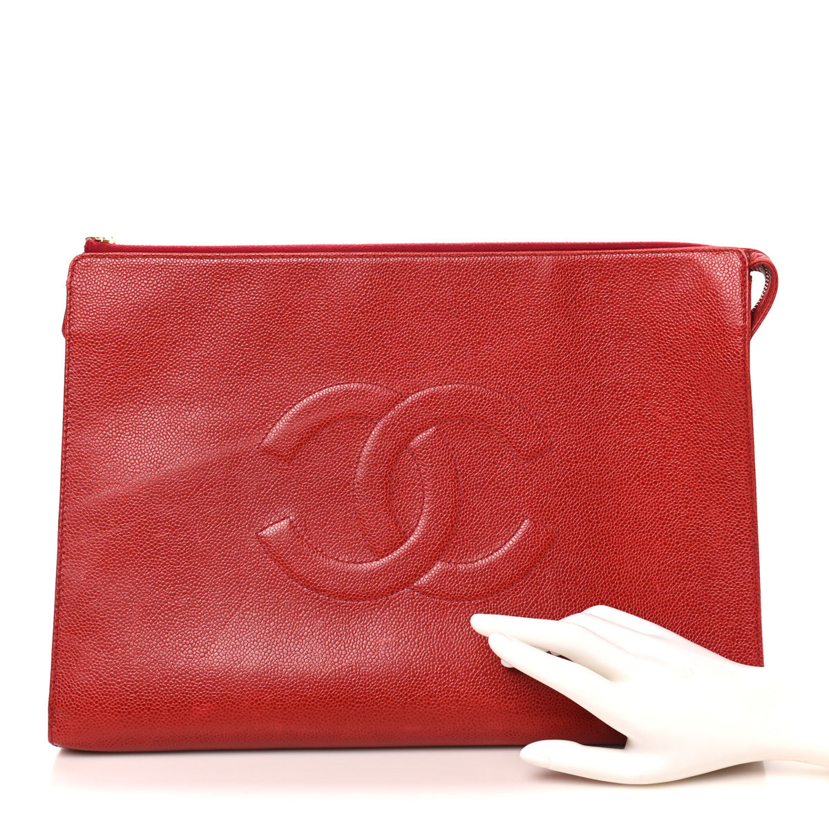 Chanel Caviar Timeless CC Pouch Red 2 of 9