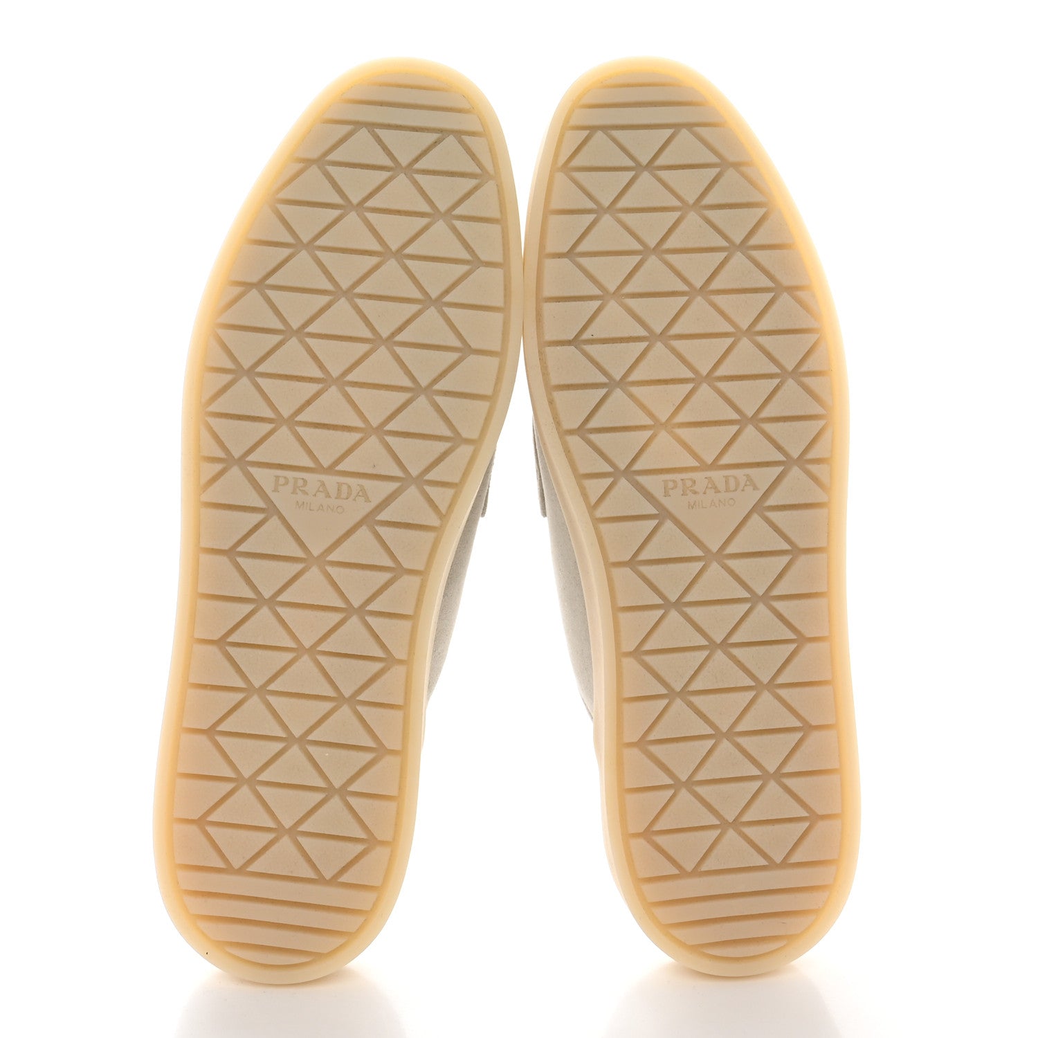 Prada Suede Metal Triangle Logo Saint Tropez 25mm Loafer Mules 38 Talco 6 of 11