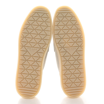 Prada Suede Metal Triangle Logo Saint Tropez 25mm Loafer Mules 38 Talco 6 of 11