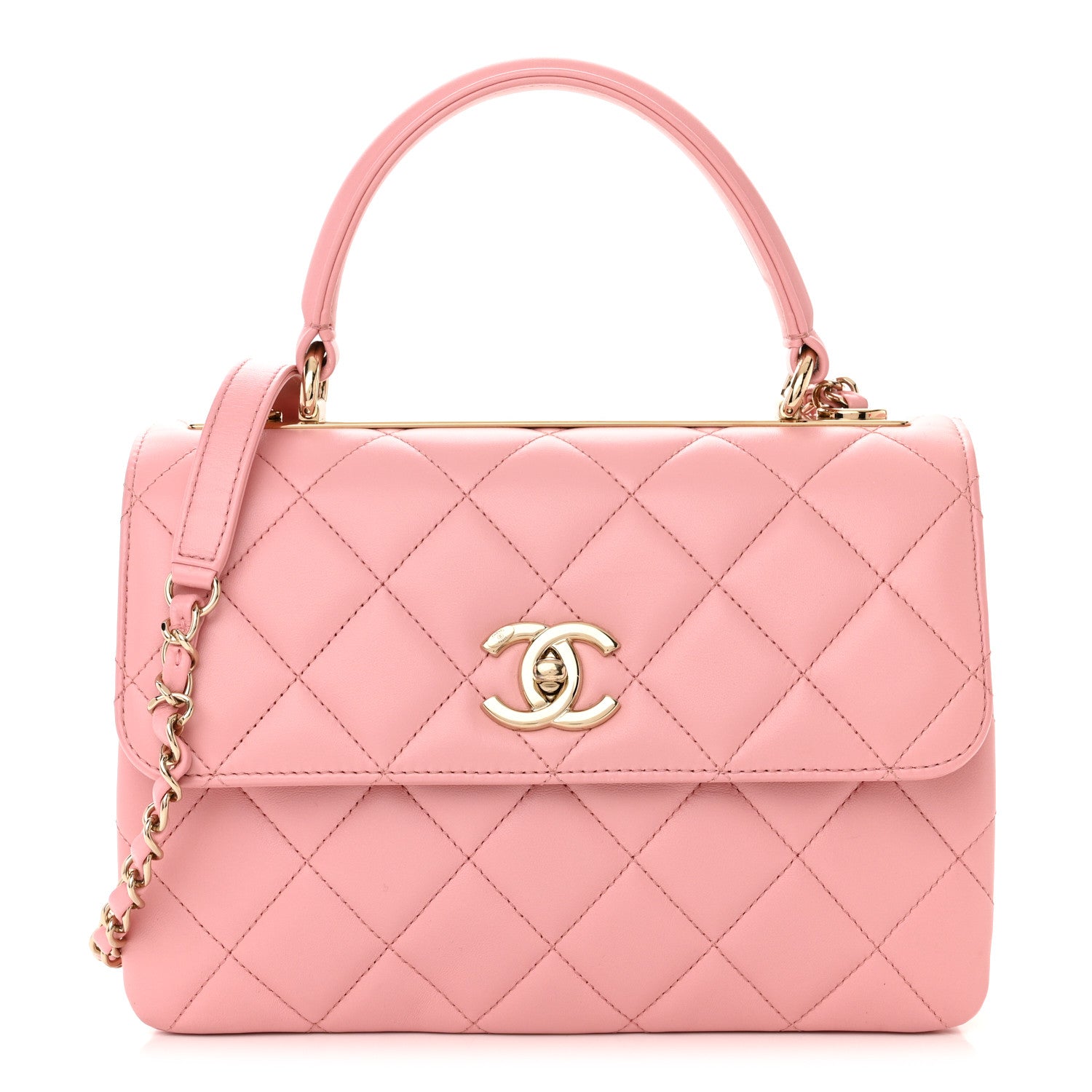 Chanel Lambskin Quilted Small Trendy CC Flap Dual Handle Bag Pink 1 of 11