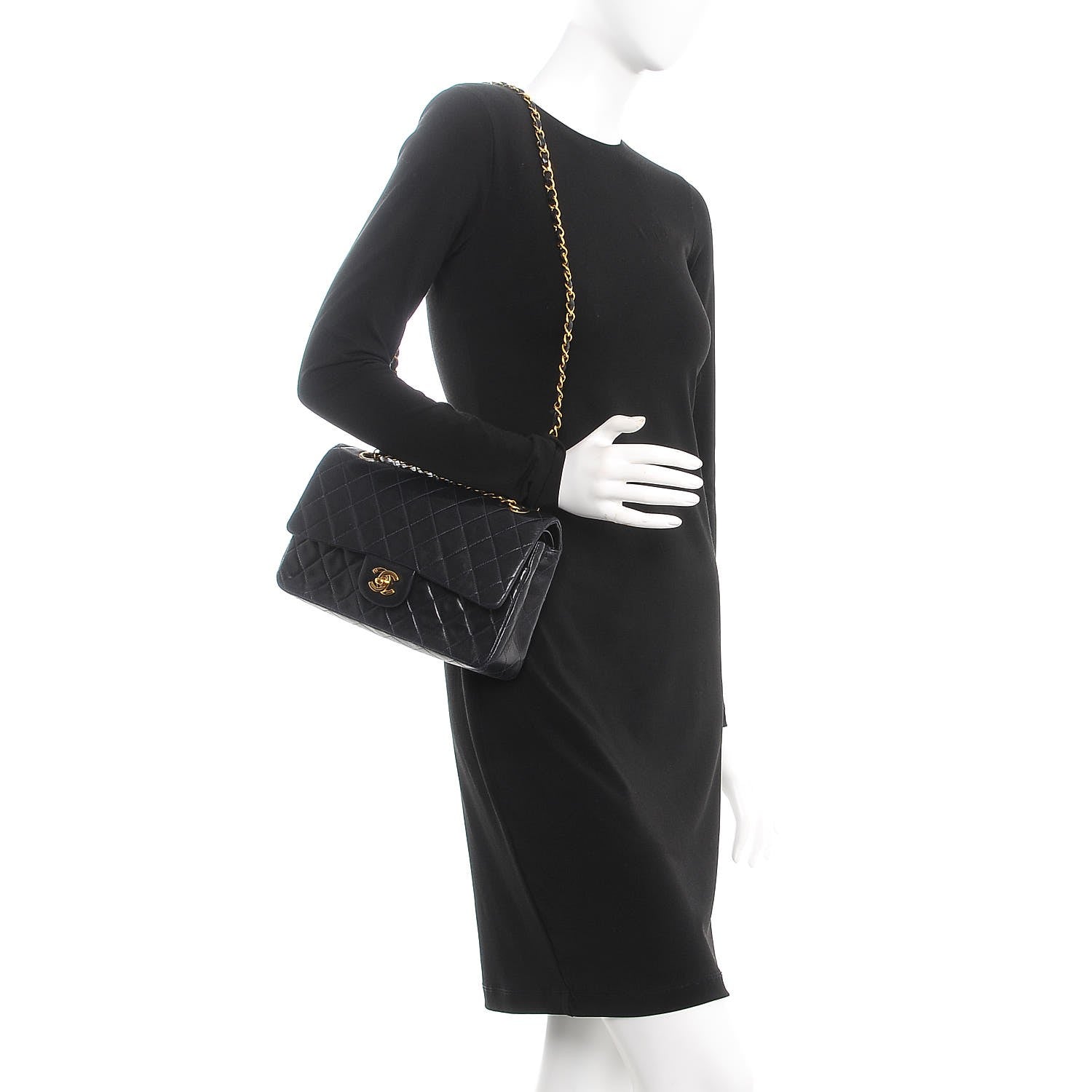 Chanel Lambskin Quilted Medium Double Flap Navy 3 of 14