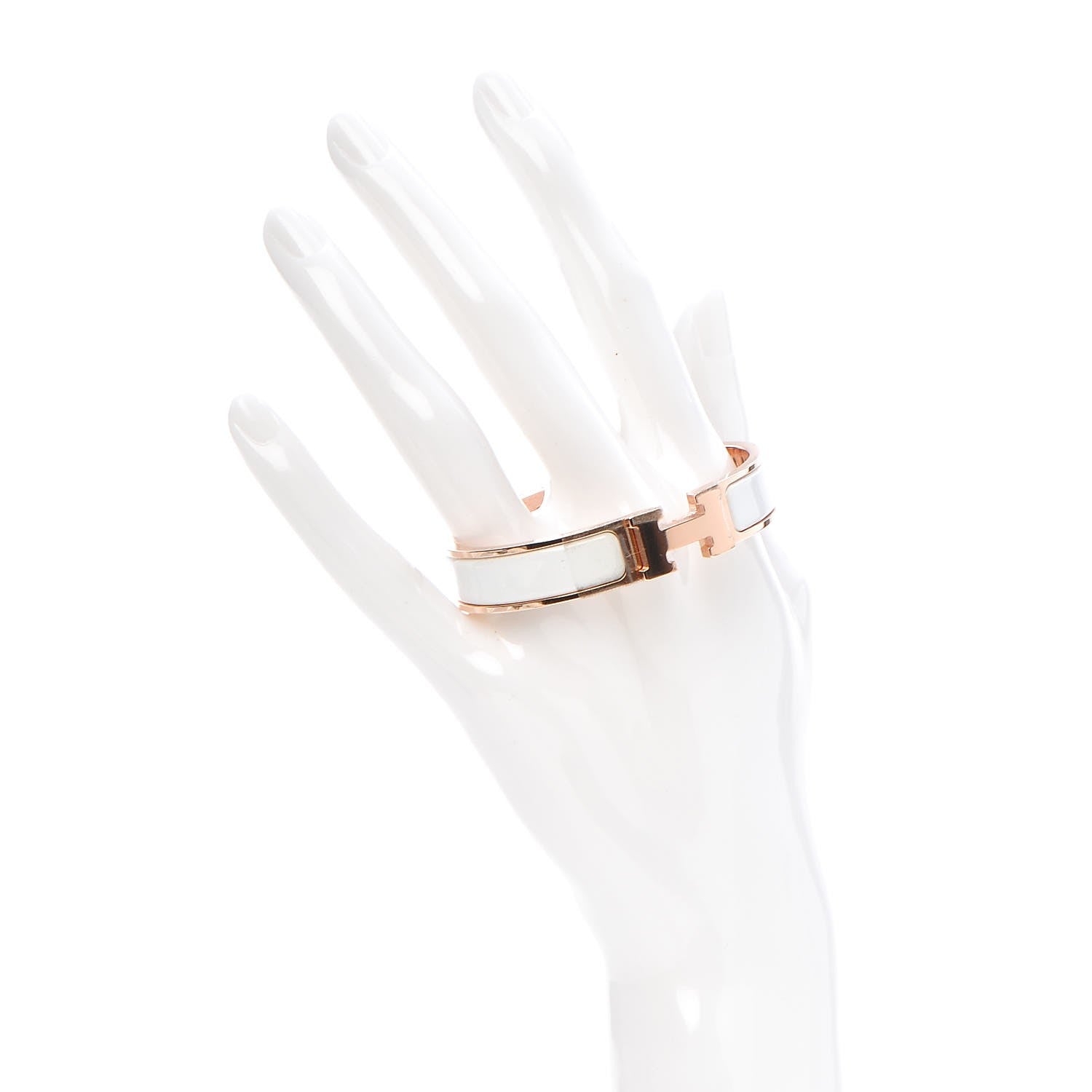Hermes Enamel Narrow Clic Clac H Bracelet PM White 2 of 6