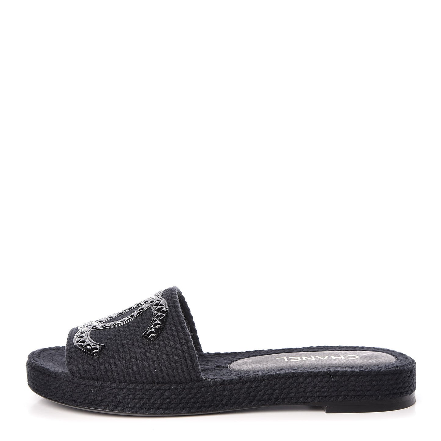 Cord CC Espadrille Slip On Sandals 40 Black