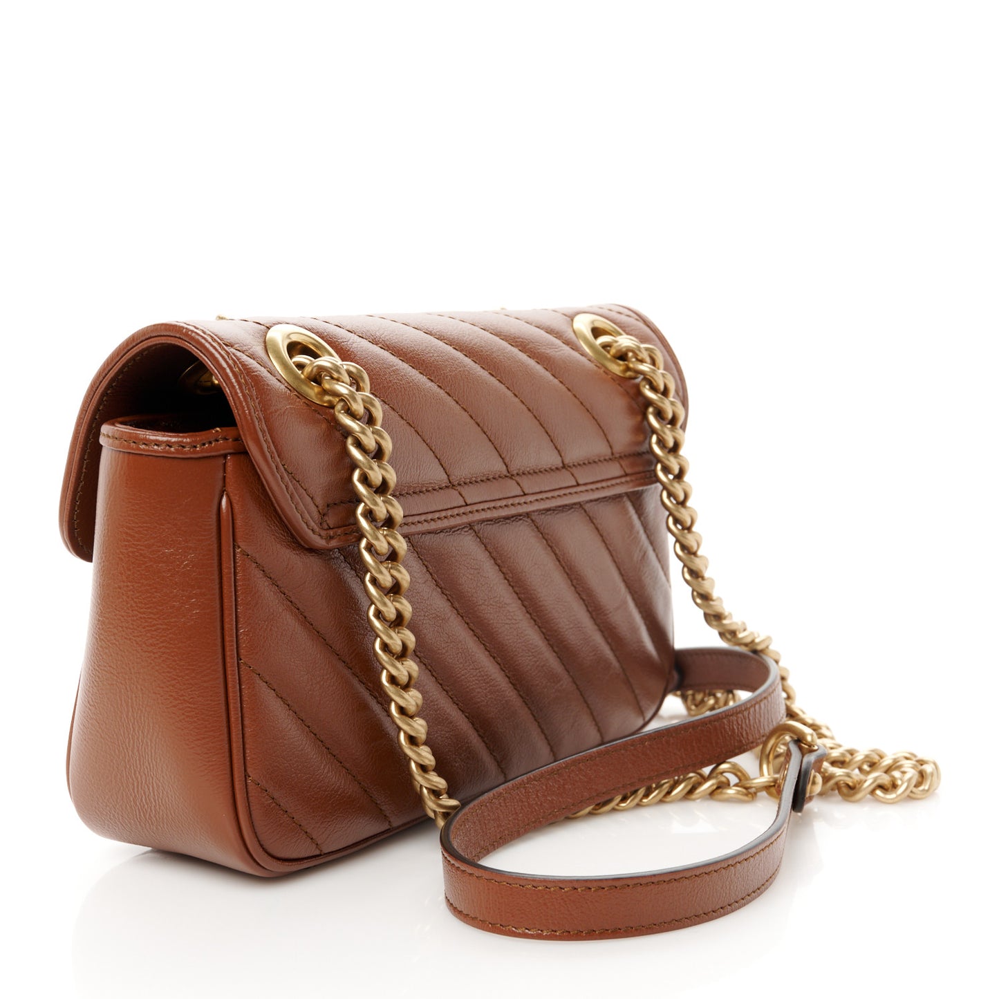 Azalea Calfskin Matelasse Diagonal Mini GG Marmont Shoulder Bag Cuir