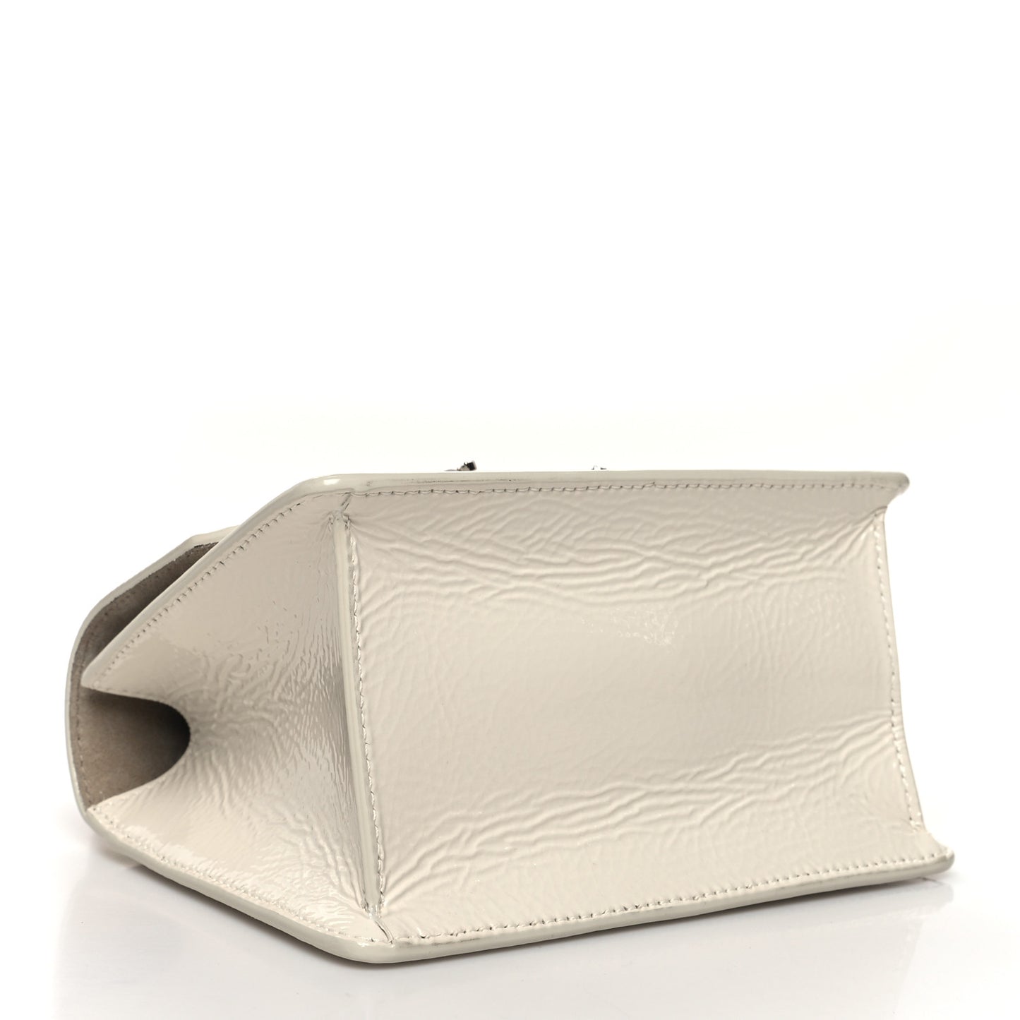Textured Patent Calfskin Small Madeline Satchel Latte