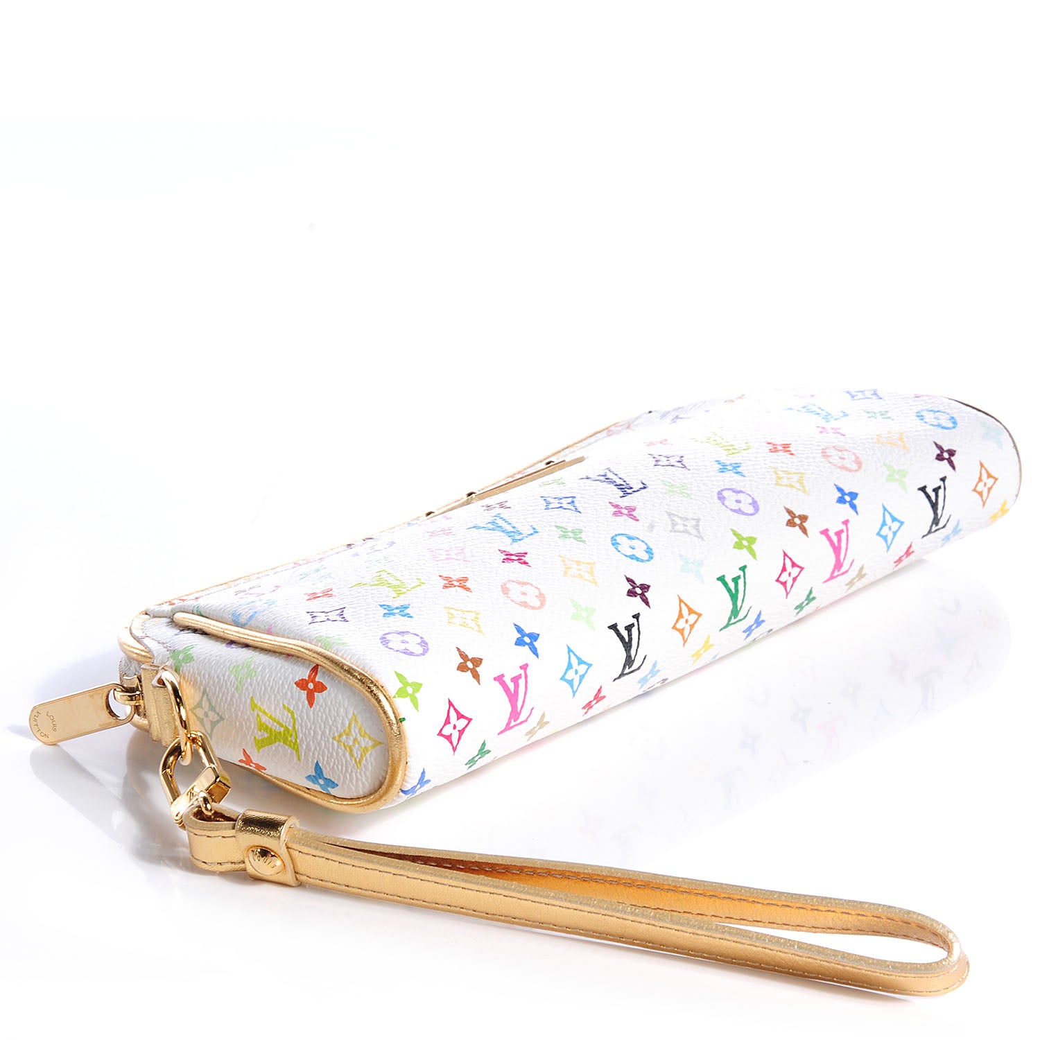 Louis Vuitton Monogram Multicolor Kate Clutch White 4 of 8