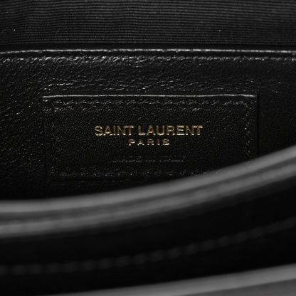 Saint Laurent Calfskin Crocodile Embossed Monogram Small Sunset Black 5 of 9