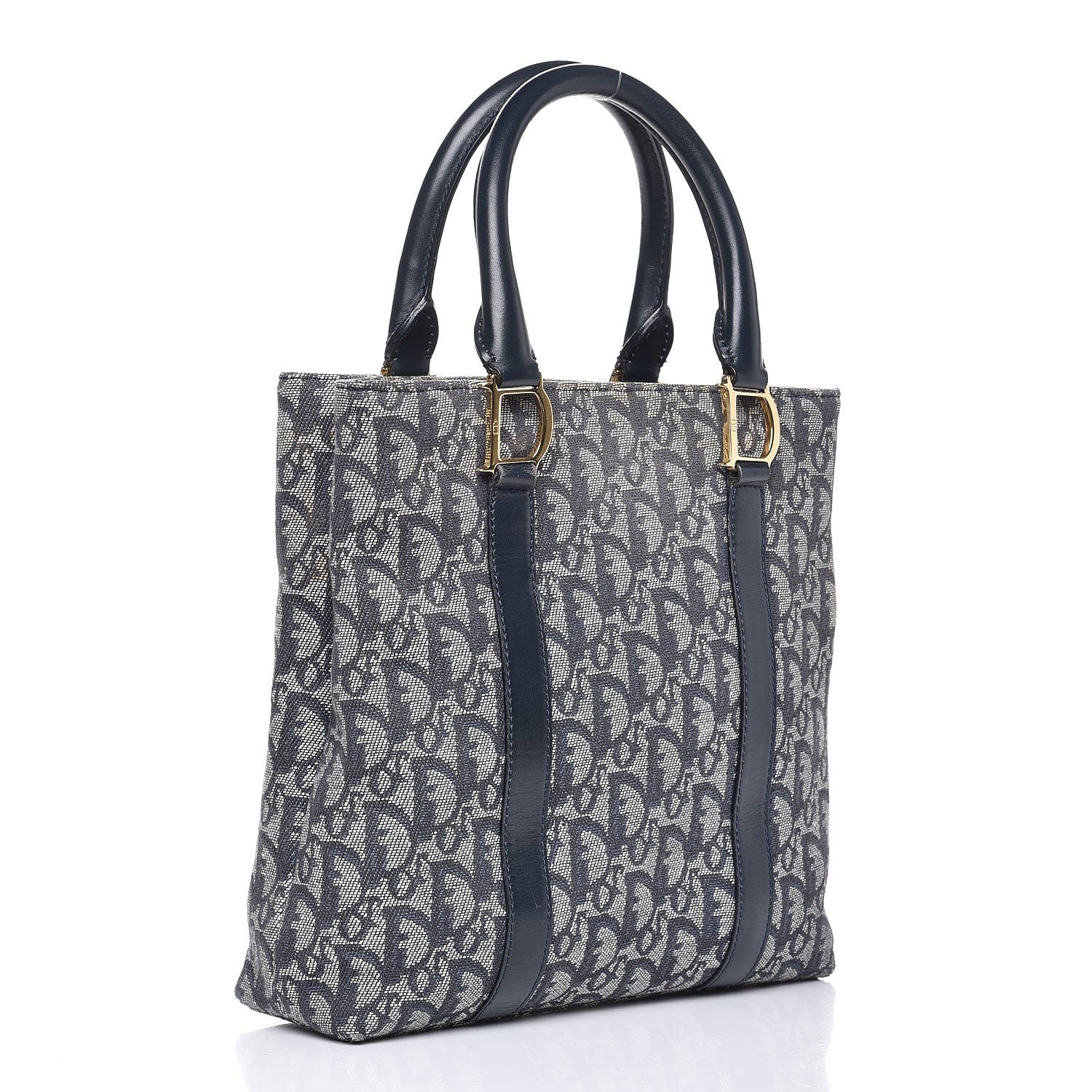 Christian Dior Monogram Tote Navy Blue 3 of 7