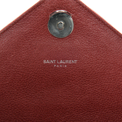 Saint Laurent Grained Calfskin Matelasse Chevron Monogram Medium College Bag Rouge 8 of 9