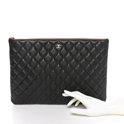 Chanel Caviar Quilted Large Cosmetic Case Black 2 of 11