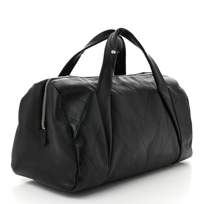 Chanel Calfskin CC Chevron All Day Long Boston Black 3 of 10