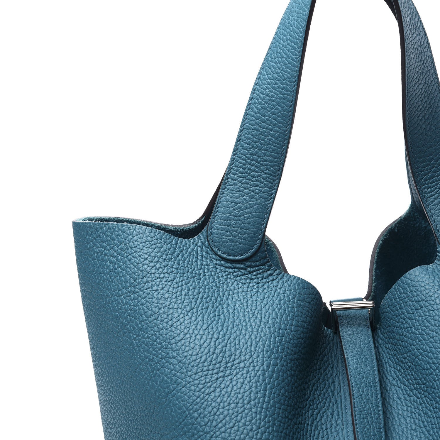Hermes Taurillon Clemence Picotin Lock 26 GM Bleu Izmir 10 of 10