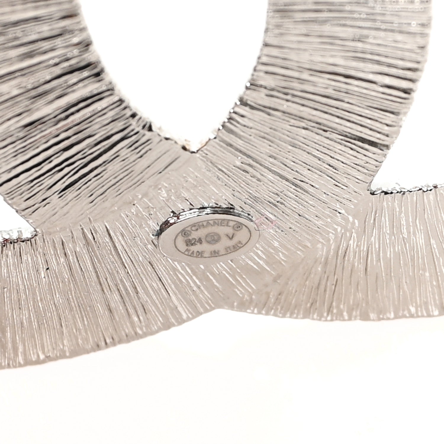 Chanel Baguette Crystal CC Brooch Silver 3 of 4