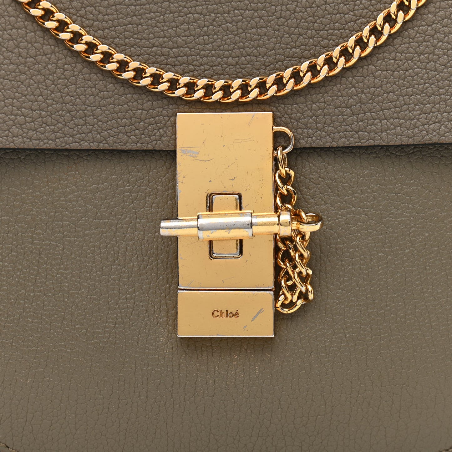 Grained Lambskin Mini Drew Shoulder Bag Motty Grey