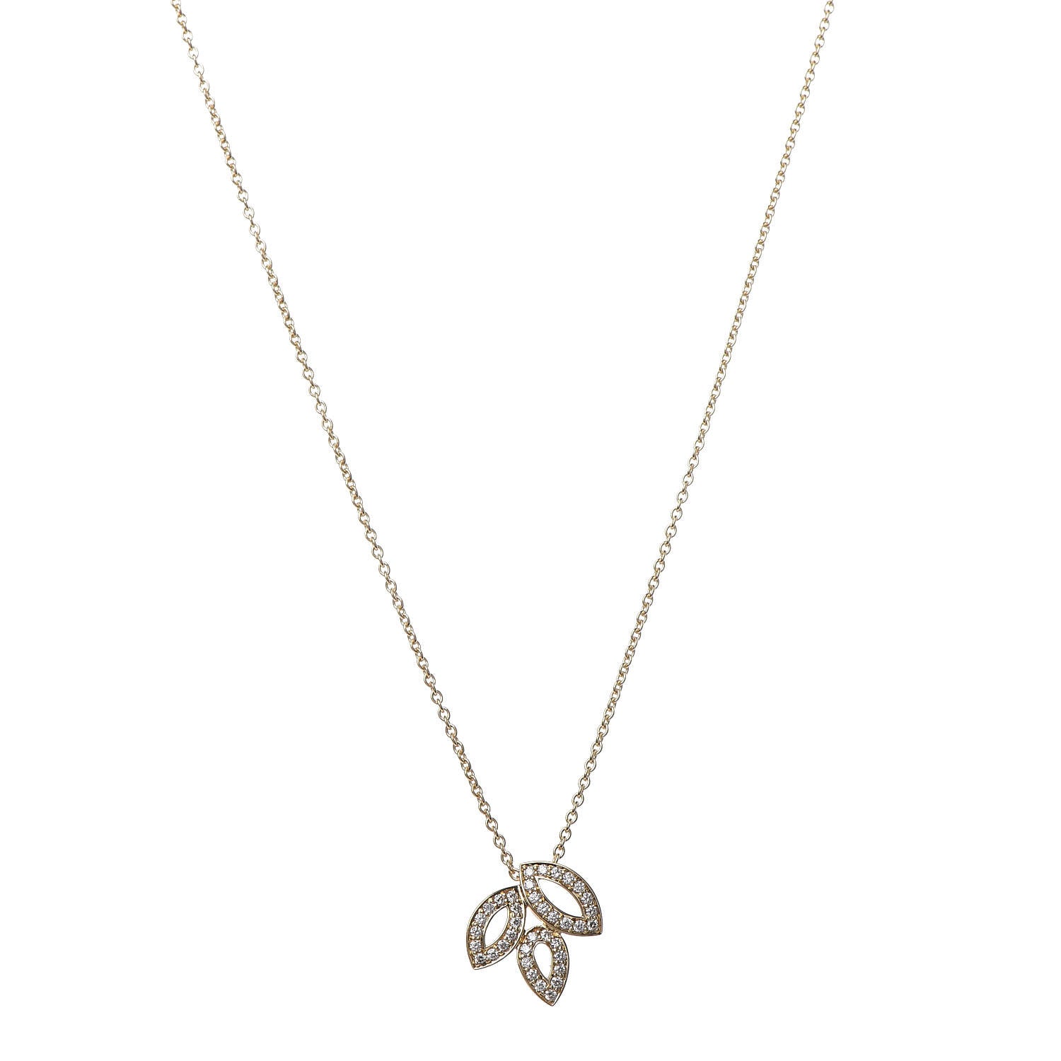 Harry Winston 18K Yellow Gold Diamond Small Lily Cluster Pendant Necklace 1 of 7