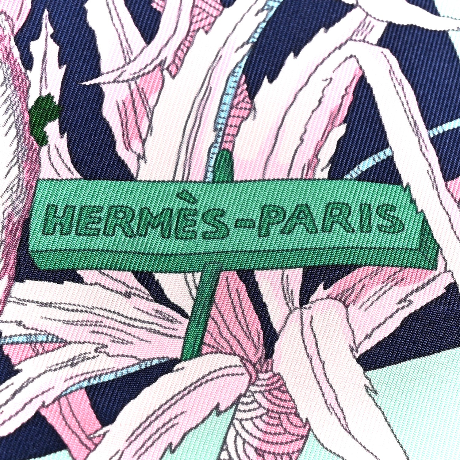 Hermes Silk Jardin A Sintra Scarf 90 Vert Jade Bleu Rose 2 of 5