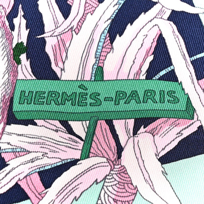 Hermes Silk Jardin A Sintra Scarf 90 Vert Jade Bleu Rose 2 of 5