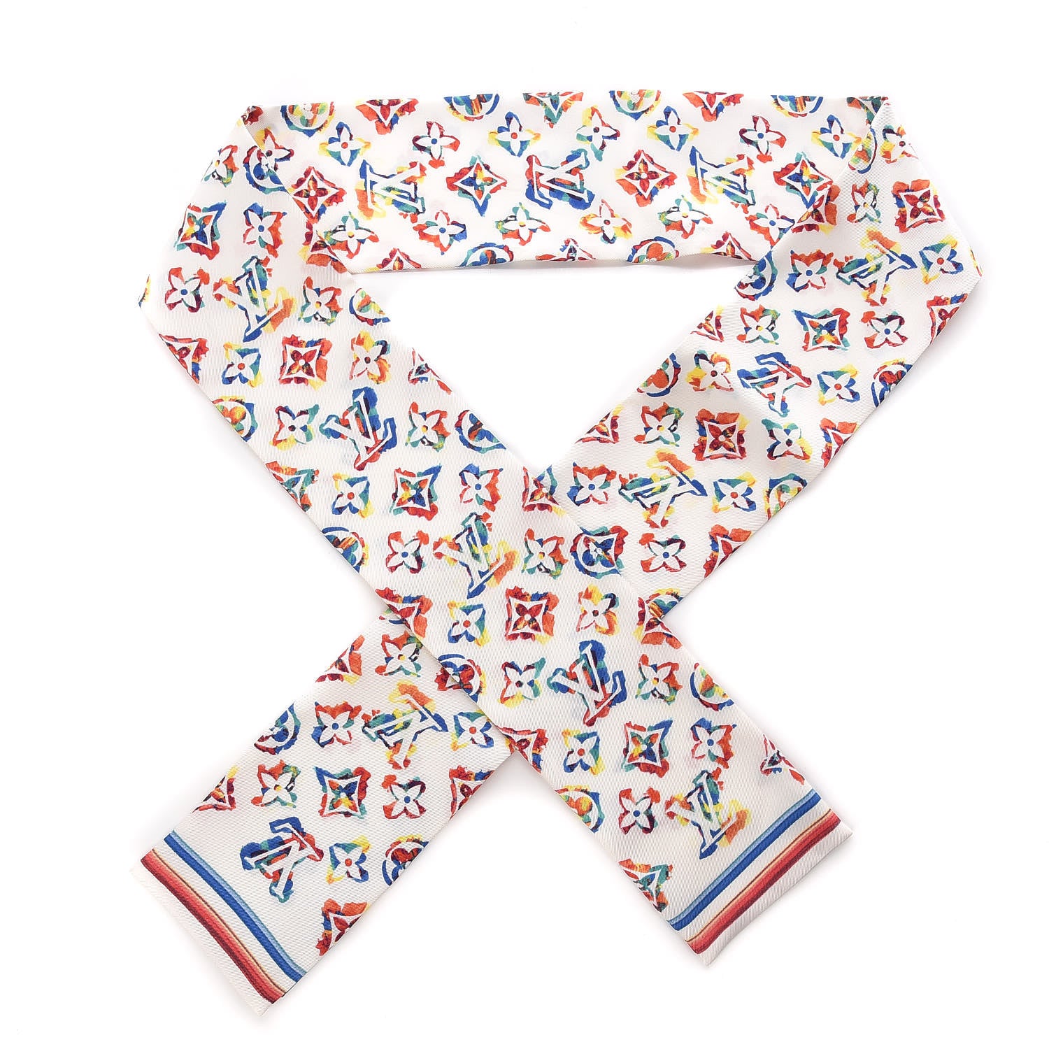 Louis Vuitton Silk Monogram Rainbow Bandeau White 1 of 5