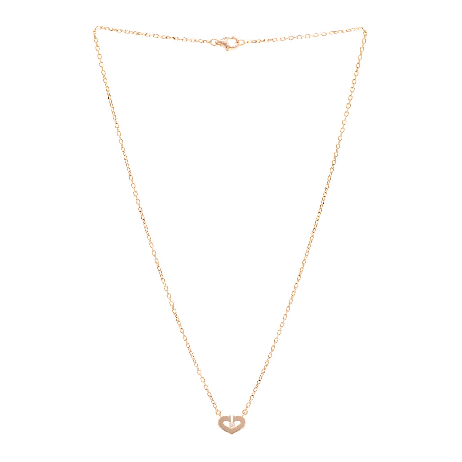 Cartier 18K Pink Gold Diamond XS Hearts and Symbols Necklace 3 of 4