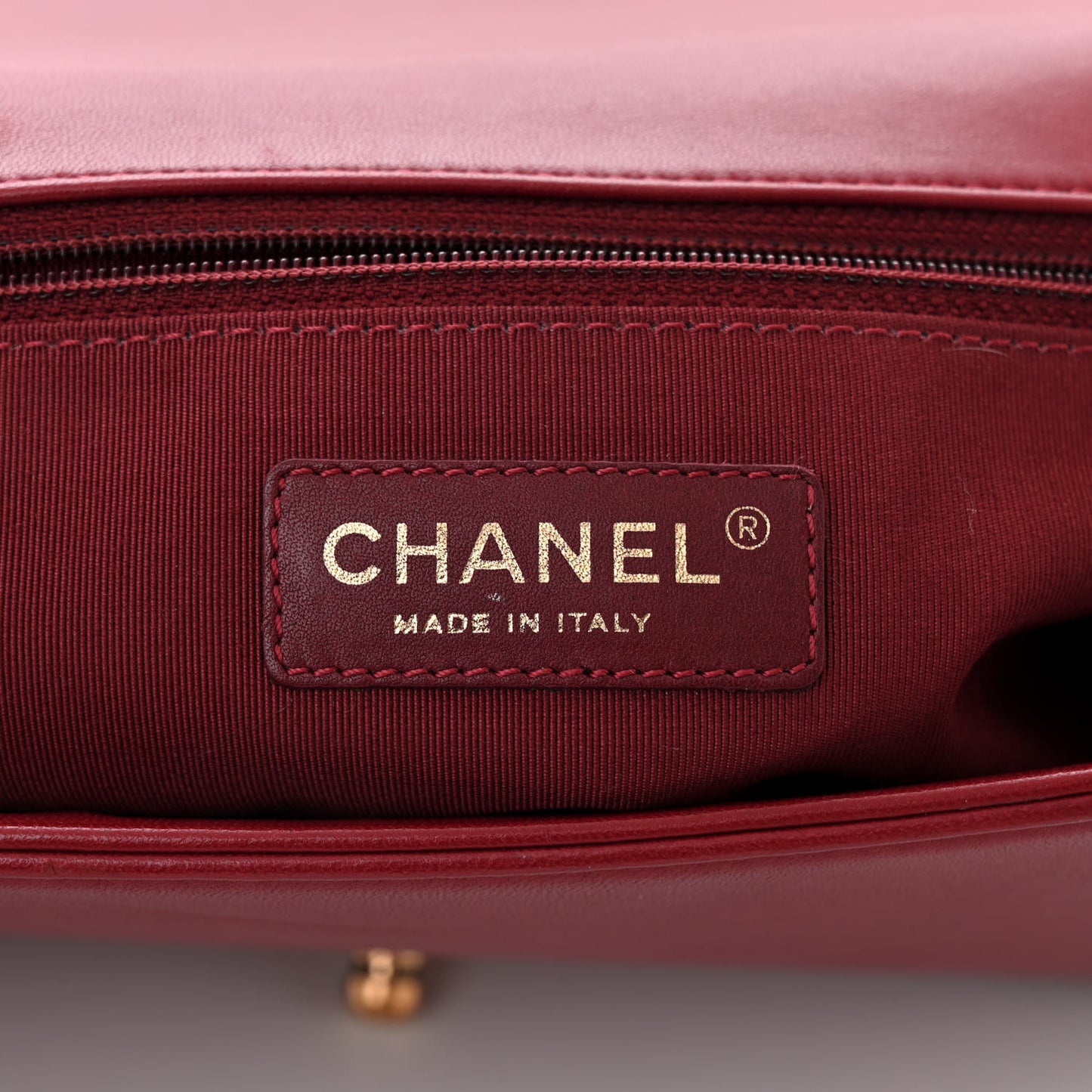 Lambskin Quilted New Medium Boy Flap Dark Red