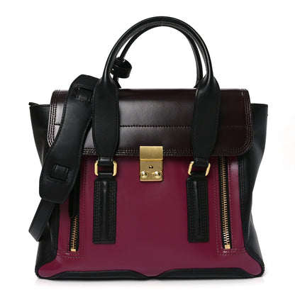 3.1 Phillip Lim Smooth Calfskin Medium Pashli Satchel Berry Black 1 of 9
