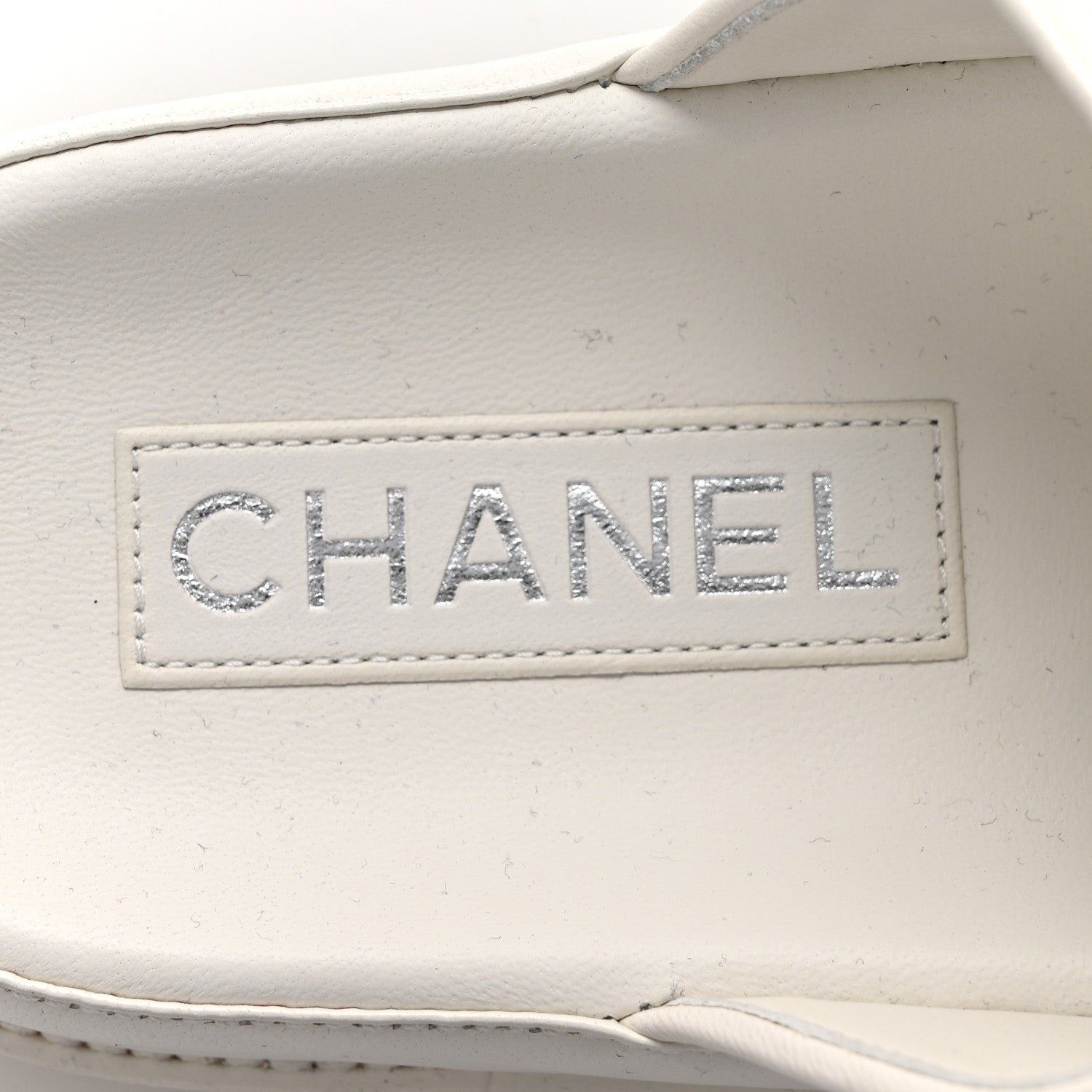 Chanel Lambskin Quilted Velcro Dad Chain CC Slide Sandals 39 White 7 of 9
