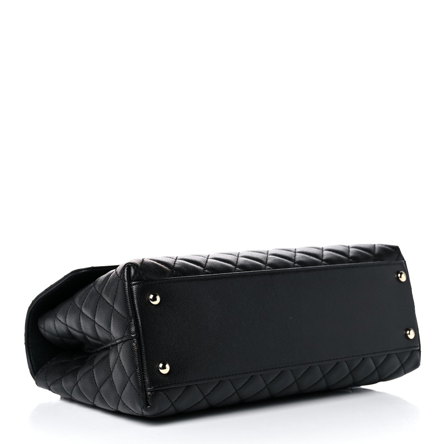 Caviar Quilted Medium Coco Handle Flap Black