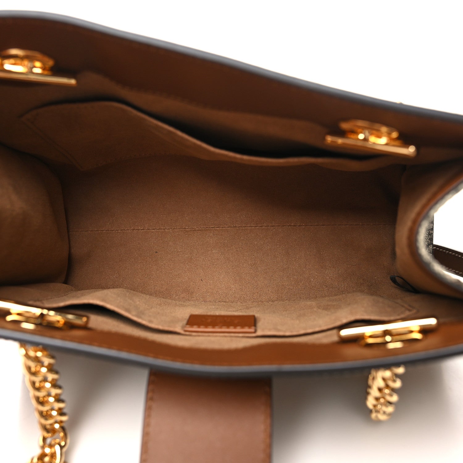 Gucci GG Supreme Monogram Calfskin Small Padlock Tote Beige Ebony Tuscany 5 of 10